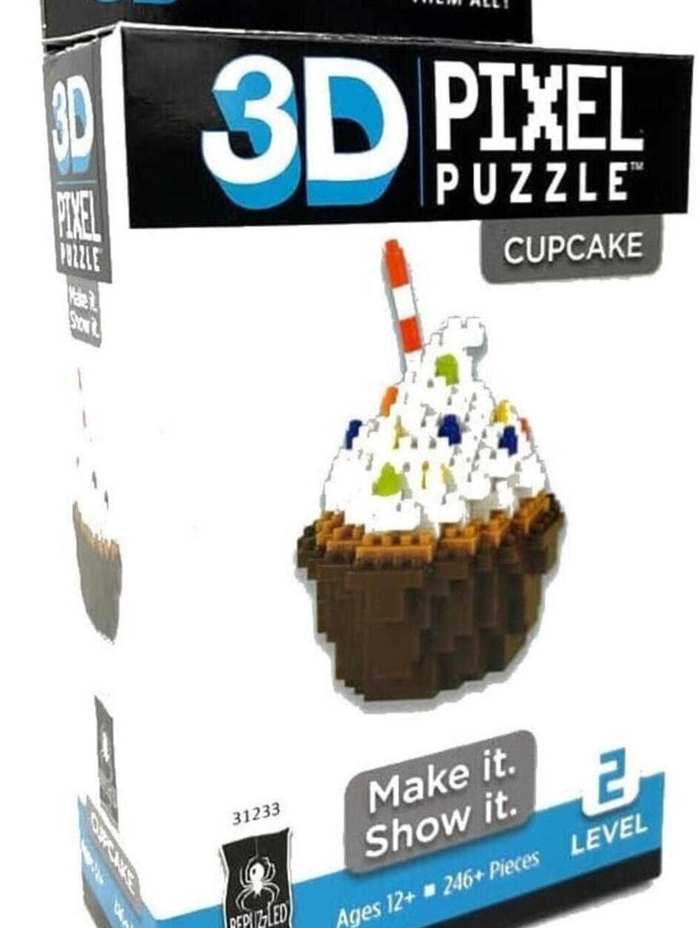 New Sealed Bepuzzled 3D Pixel Puzzle Cupcake #31233